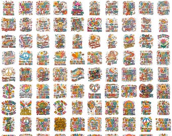 Hippie Groovy PNG Bundle | Retro Flower Power Designs | Peace Love Sublimation | Boho Shirt Graphics