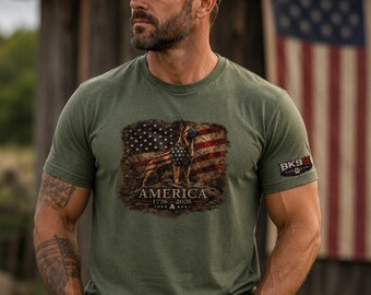 Schäferhund Bunt T-Shirt | Amerika 250th Jubiläum Adler-Flaggen-T-Stück