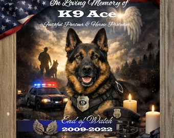Polizei K9-Memorial Tribute Art - Bearbeitbares Ende der Uhr Ehre (Digitaler Download)
