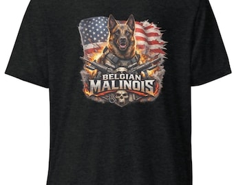 Belgisches Malinois Patriotisches T-Shirt - Taktisches K9-Militär-Grafik-T-Shirt