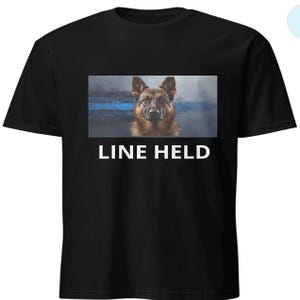 Maglietta con linea blu sottile K9 / Maglietta grafica con cane poliziotto