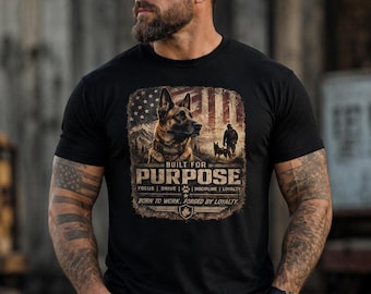 T-Shirt für Belgische Schäferhunde (Malinois) | Patriotische Kleidung für Hundeführer