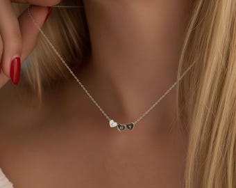 Collana con cuore iniziale in argento sterling, ciondolo con lettera personalizzata