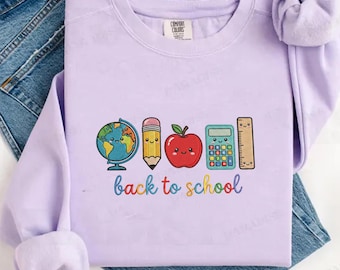 Back To School Machine Embroidery Design, Teacher Applique Embroidery File, Cute School Supply Shirt Pattern, Kindergarten Digital Download