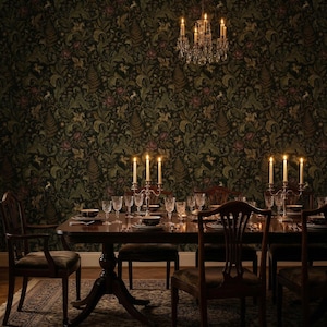 Dark Unicorn Gothic Wallpaper Removable Botanical Mural Peel and Stick Griffin Wall Paper Non Woven Vinyl