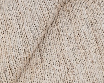 Handwoven Ivory Jute Rug, Light Flatweave Beige Carpet for Modern House and living room