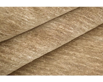 Taupe Beige Solid Rug, Minimalist Neutral Handwoven Wool Area Carpet for living room