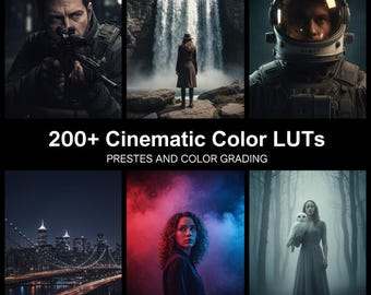 200+ Cinematic Color LUTs | Professional Film Look Color Grading Pack for Video & Photography | Instant Download