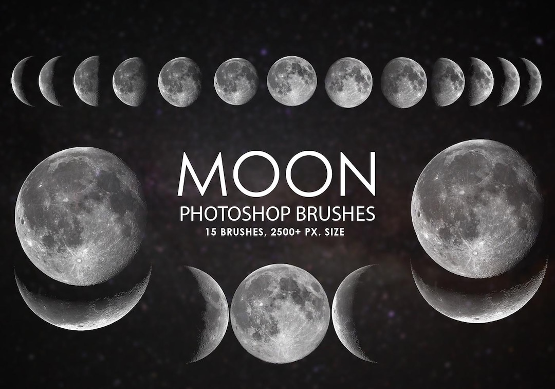 Moon Brushes for Procreate | Lunar Phases, Moon Textures & Celestial ...