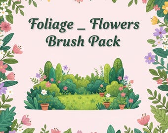 Foliage & Flowers Brush Pack for Procreate | Botanical Leaves, Floral Stamps  Nature Brushes