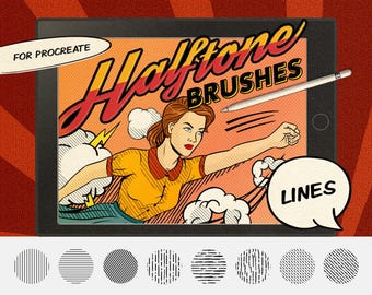 Comics Halftone Procreate Brushes | Classic Comic Dot, Screen Tone & Pop Art Brushes for Illustration