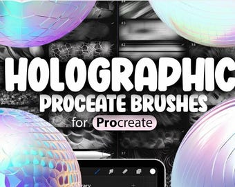 Holographic Procreate Brushes | Iridescent & Neon Effect Brushes for Digital Art, Lettering  Design