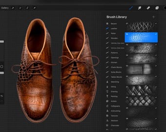 200 Leather Procreate Brushes | Ultra-Realistic Leather Textures, Grains & Stitch Effects for Digital Artists