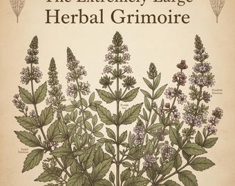 Illustrated Extremely Large Herbal Grimoire | Extensive Plant Lore & Remedies | Book of Shadows Printable PDF