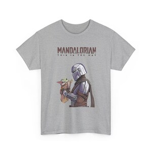 Mandalorian and Grogu Shirt Star Wars T-Shirt Baby Yoda Shirt This is The Way Tee Grogu Unisex Tee image 3