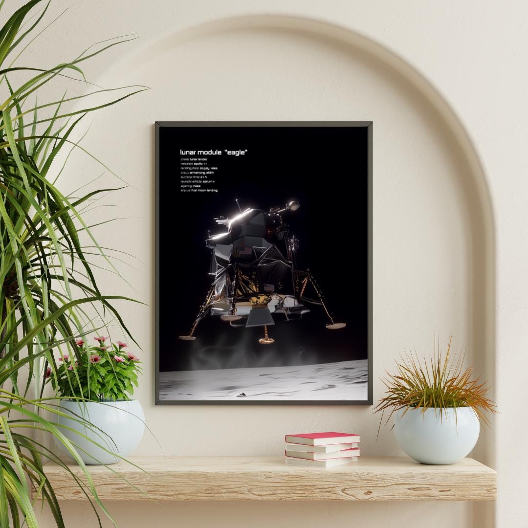 Apollo 11 Eagle Lunar Module Print | NASA Moon Landing Space Art ...