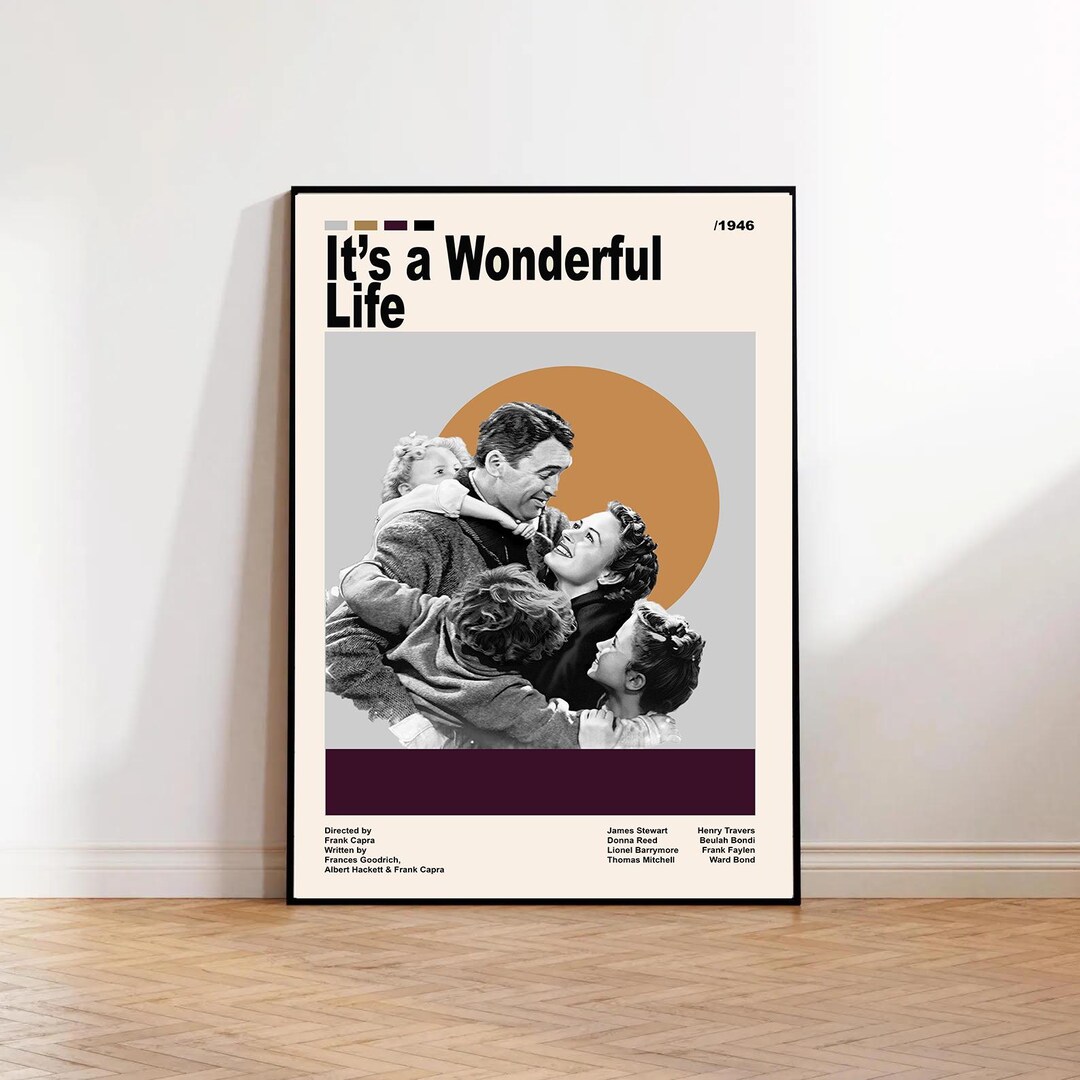Its A Wonderful Life Movie Poster, James Stewart and Donna Reed Poster ...