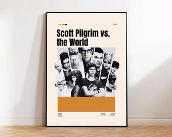 Scott Pilgrim vs. the World Poster, Retro Movie Poster, Edgar Wright, Modern Vintage Movie Posters, High Quality Print Photo Wall Art