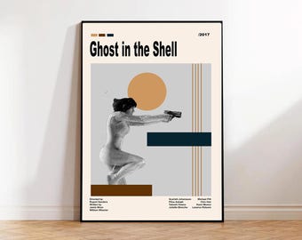Ghost in the Shell, Manga Movie Poster, Cyberpunk Anime Wall Art, Animation Print
