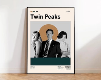 Twin Peaks Movie Posters, Mid Century Modern Minimalist TV Series Print, Film Poster, Gift for Movie Lovers, David Lynch Movie Poster