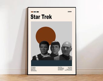 Star Trek, Retro Movie Print, Mid century Modern, Retro Tv Show Poster, The Next Generation, Vintage Print Art
