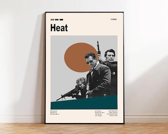 Heat Movie Poster, Robert De Niro, Al Pacino, Retro Film, High Quality Canvas Movie Poster, Wall Art, Home Decor