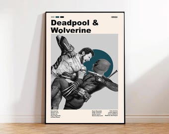 Deadpool And Wolverine, Movie Poster, Hugh Jackman, Ryan Reynolds, Unique Cinema Art, Perfect Gift for Film Enthusiasts, Antihero Poster