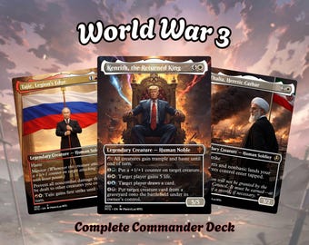 World War 3 Proxy Deck 100 Cards + Tokens | Global Conflict Commander Deck | Full Commander EDH Deck