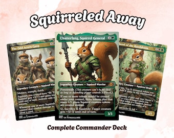 Squirreled Away Proxy Deck 100 Cards + Tokens | Squirrel Tribal Commander Deck | Full Commander EDH Deck