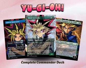 Yu Gi Oh Inspired Commander Deck 100 Card Proxy Anime Duel Theme EDH Style Trading Card Game Gift