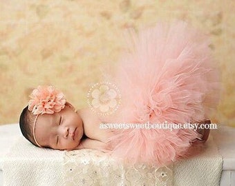 Sweet Peach Tutu, Newborn Tutu, Baby Tutu, Baby Girl Photo Outfit, 6 Month Tutu, 3 Month Tutu, Extra Full Tutu, Baby Shower Gift For Girl