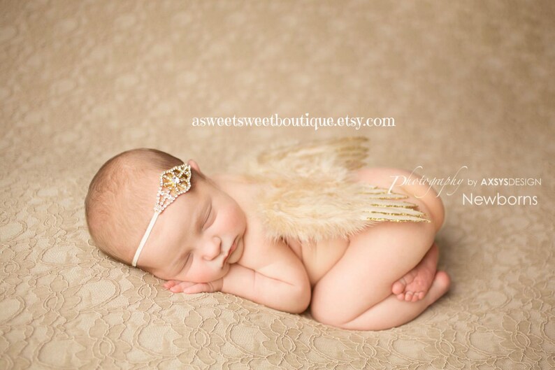 Gold Baby Angel Wings Baby Photo Prop Gold Newborn Angel Wings Gold Baby Angel Wings Gold Angel Wings And Headband Set Newborn Photo Prop