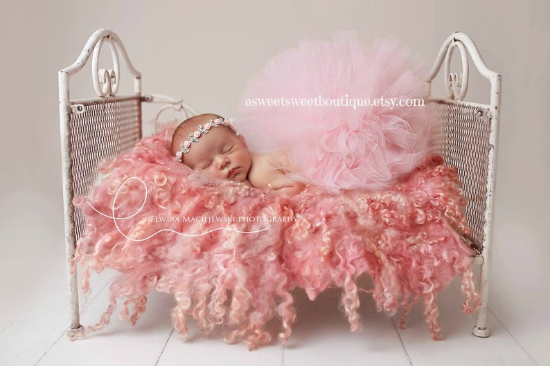 Tutu And Floral Headband Pink Infant Tutu Pink Baby Tutu And Headband Pink Tutu Newborn Tutu With Rhinestone Headband Newborn Photo Prop