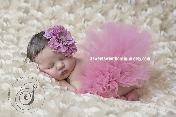 Sweet Baby Girl Newborn Tutu Skirt & Flower Headband Photo Prop Costume Outfit 