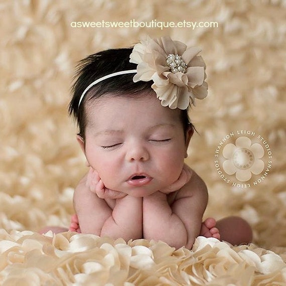 vintage para diadema beige diadema para recién - Etsy España