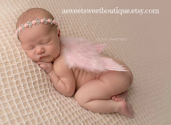 newborn angel wings and headband