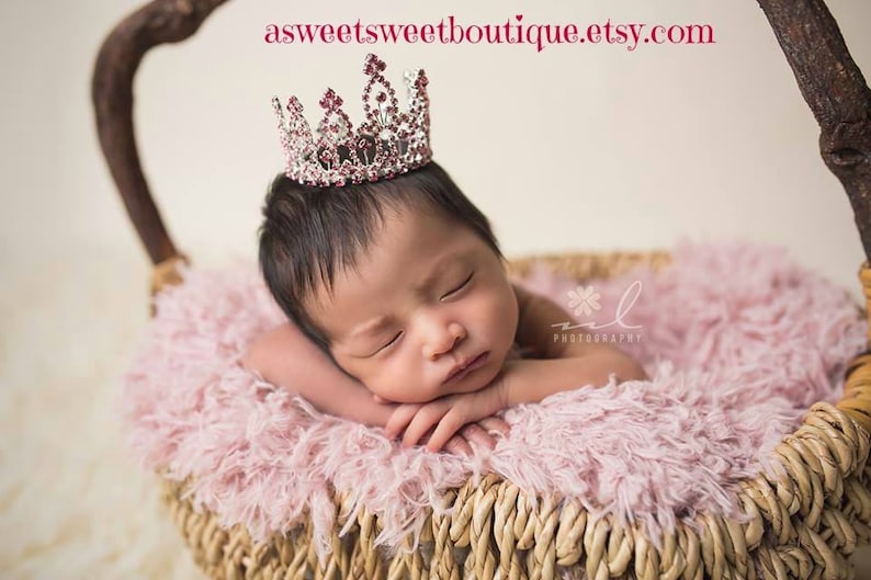 Gold Crystal Crown Gold Baby Girl Crown Newborn Photo Prop Newborn Headband Baby Headband Newborn Crown Baby Tiara Baby Girl Tiara Headband