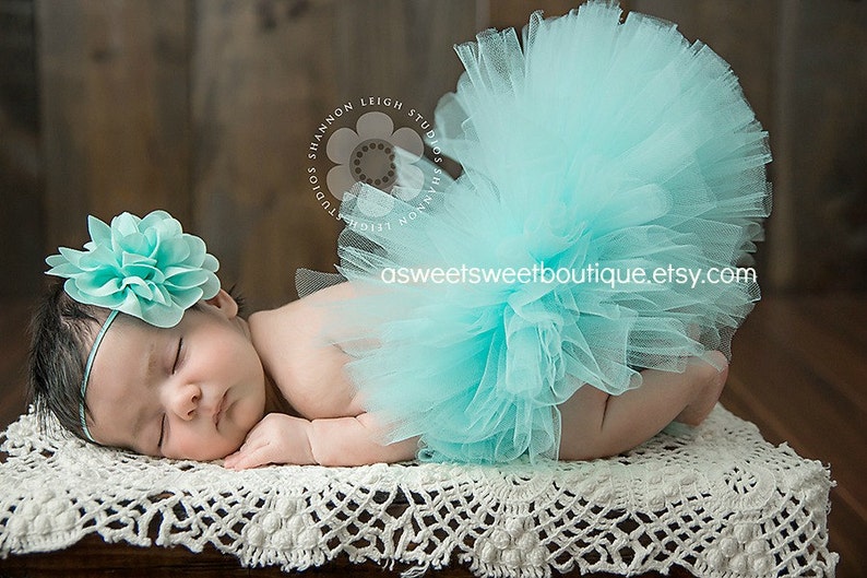 Aqua Newborn Tutu Tutu and Headband Newborn Tutu Baby Girl Etsy