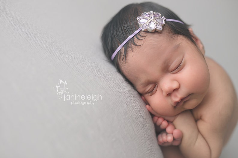 Baby Hadband Baby Girl Headband Sweet And Simple Newborn Headband READY TO SHIP Rhinestone Headband Baby Photo Prop Newborn Photo Prop
