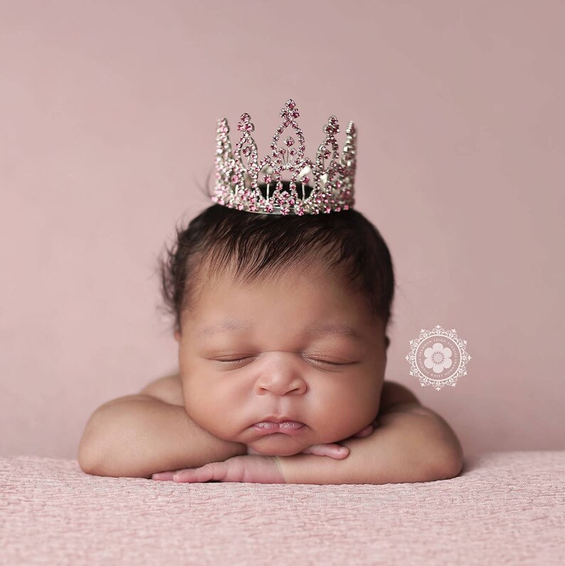 Gold Crystal Crown Gold Baby Girl Crown Newborn Photo Prop Etsy