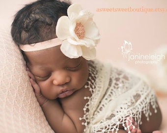 Newborn Headband For Photography, Baby Headbands, Flower Headband For Baby Girl, Infant Photo Shoot Headband, A Sweet Sweet Boutique