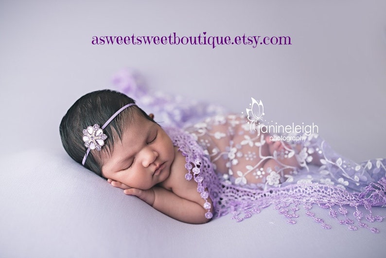 Baby Hadband Baby Girl Headband Sweet And Simple Newborn Headband READY TO SHIP Rhinestone Headband Baby Photo Prop Newborn Photo Prop