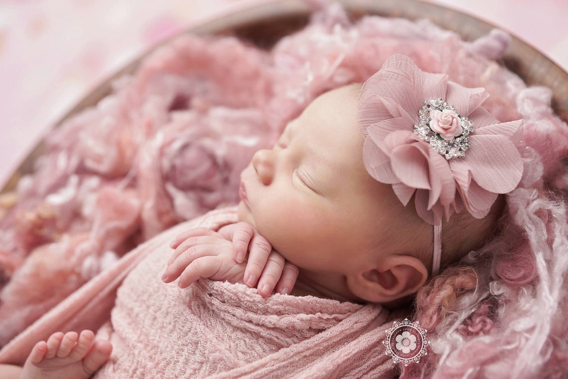 Floral Headband Baby Newborn Photo Shoot Headband Toddler Etsy
