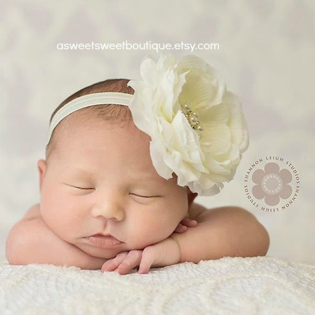 Ivory Flower Headband Baby Headband Vintage Headband Etsy