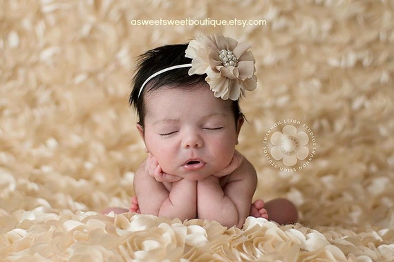 ivory baby headband