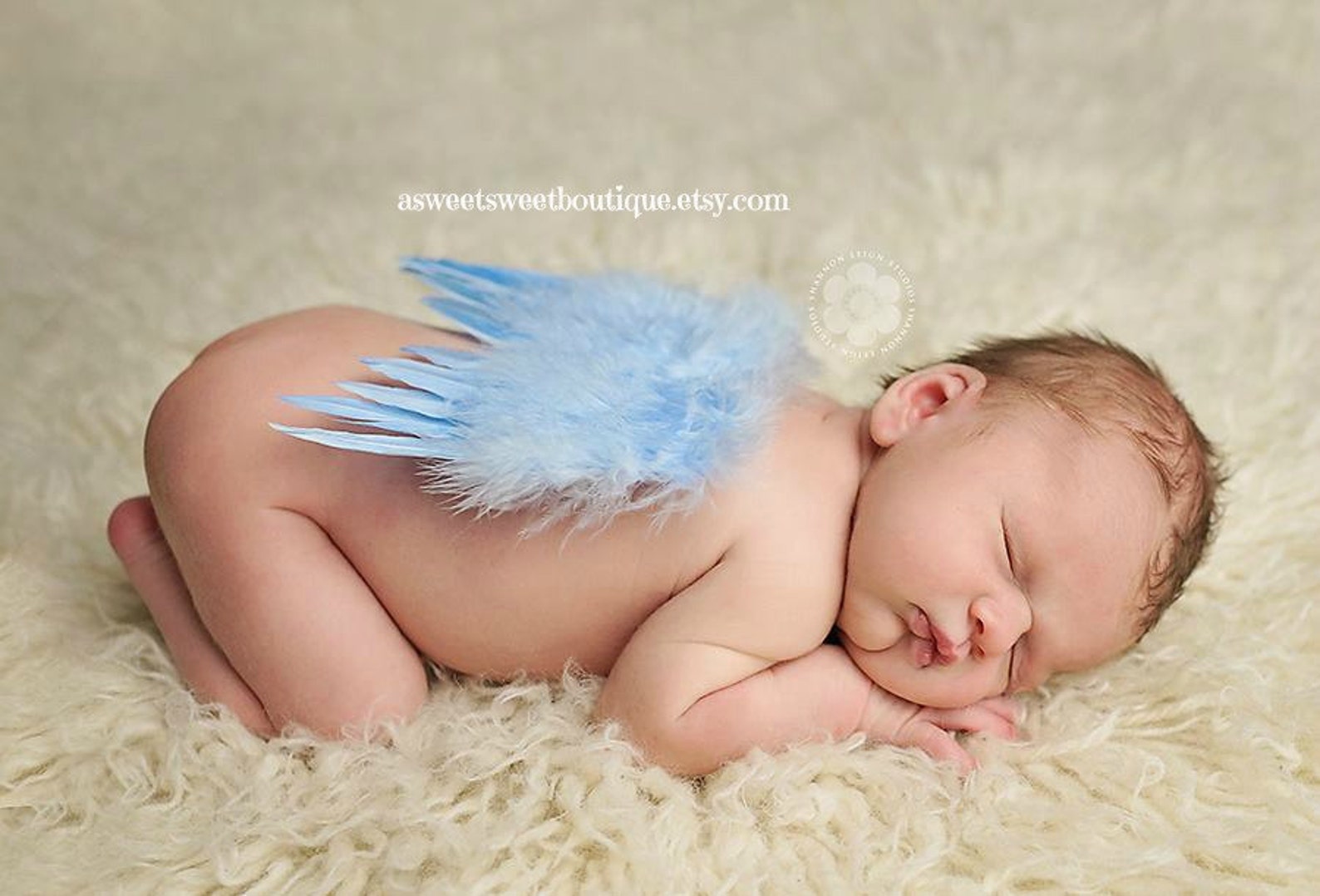 Baby Boy Angel Wings Blue Feather Wings Newborn Baby Boy Photo Etsy
