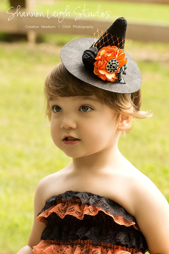 Items similar to Sweet Mini Witch Hat Baby Witch Hat Newborn Witch Hat