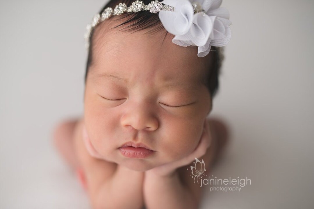 Christening Headbands Baby Rhinestone Headband Rhinestone Tie Etsy