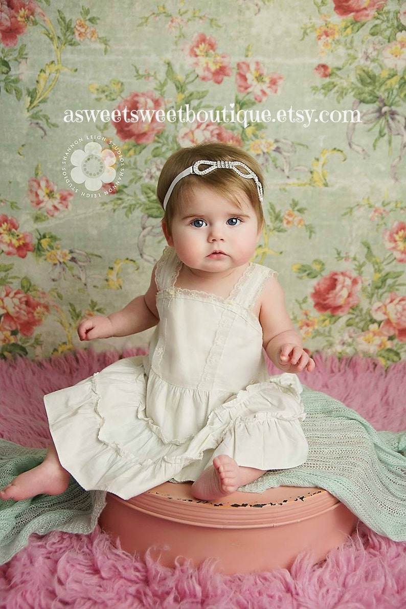 Baby Headband For Christening Newborn Baptism Headband Baby Girl Christening Headband Rhinestone Headband Silver Christening Headband