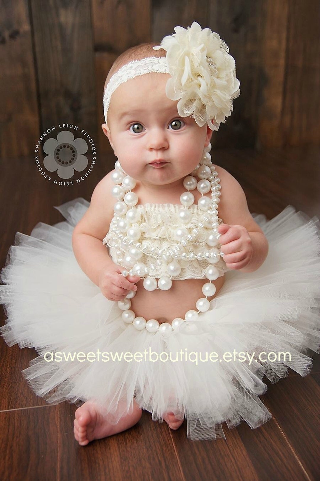 thumbnail image 2 of 1st Birthday Girl Tutu Dress Outfit - Baby Girl Photo Shoot Set With Headband 2 of 10